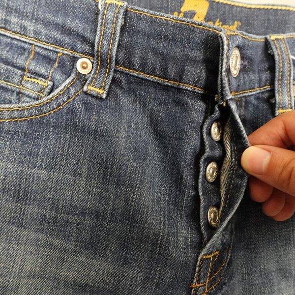 7 for all mankind jeans mid rise bootcut women's 27 blue denim - Picture 4 of 15